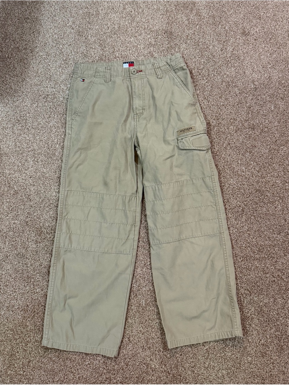 Tommy Hilfiger Men's Tan Cargo Pants with Side Pocket
